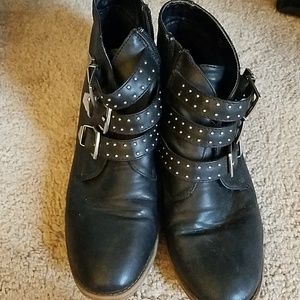 Black "biker" booties